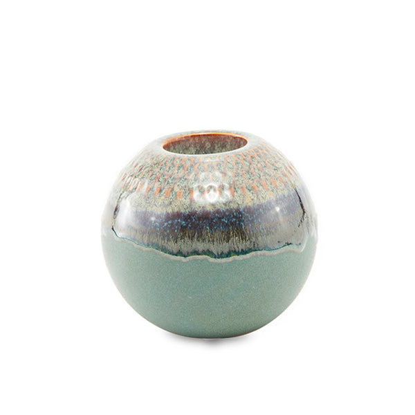 Batch #122, Round Hand Glazed Candle Holder Set