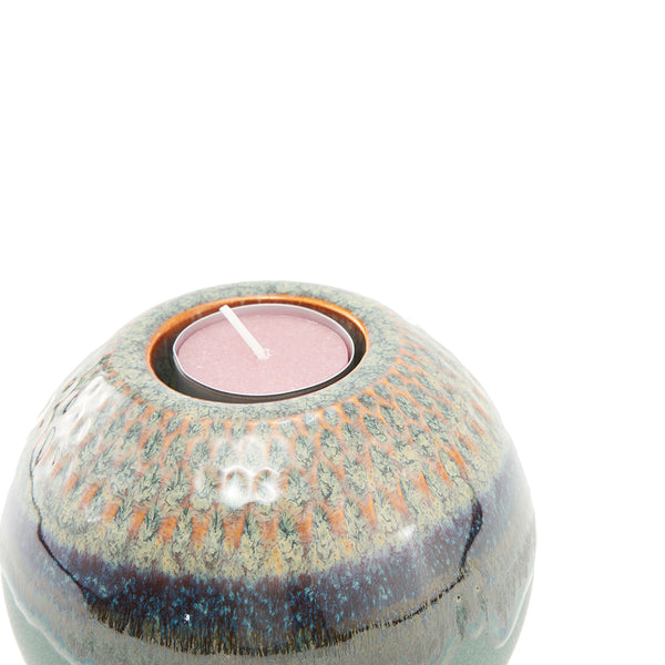 Batch #122, Round Hand Glazed Candle Holder Set