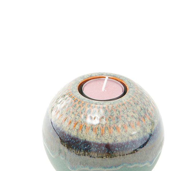 Batch #122, Round Hand Glazed Candle Holder Set