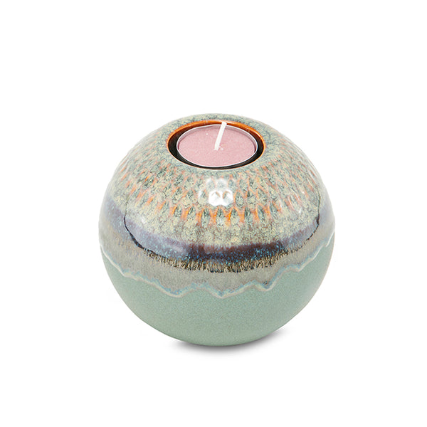 Batch #122, Round Hand Glazed Candle Holder Set